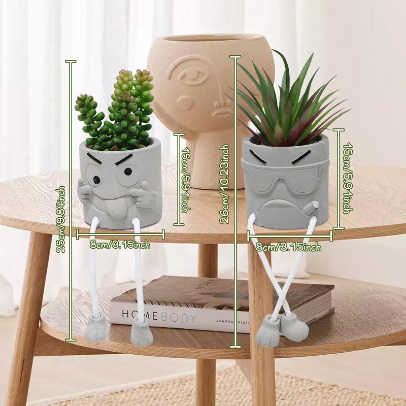 SEMSOIIO 2PCS Succulent Artificial Plants  Fake Plants for Bathroom Decor  Mini Plant Home Decor  Cute Faux Plants for Women  Fake Plant Office Decor  Window Sill Decor - Image 5